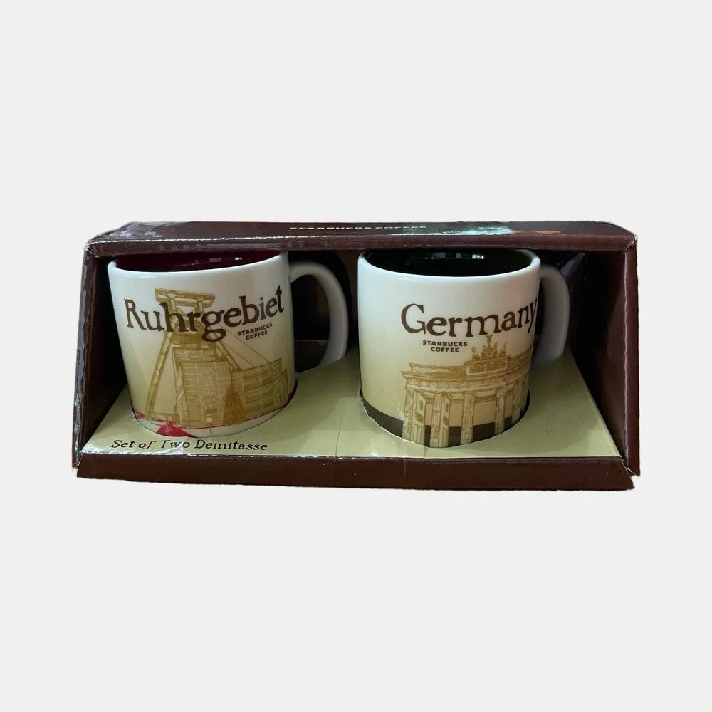 Starbucks Coffee Set of Two Demitasse Espresso Cups Ruhrgebiet Germany 2009
